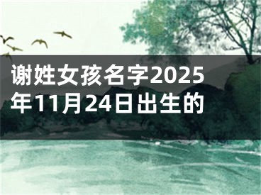 谢姓女孩名字2025年11月24日出生的