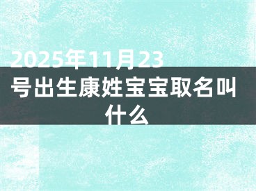 2025年11月23号出生康姓宝宝取名叫什么