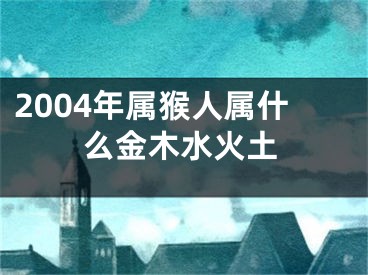 2004年属猴人属什么金木水火土