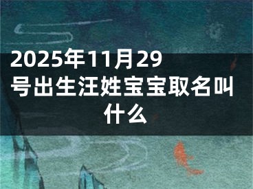 2025年11月29号出生汪姓宝宝取名叫什么