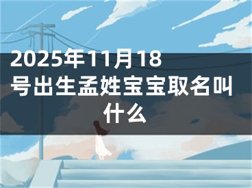 2025年11月18号出生孟姓宝宝取名叫什么