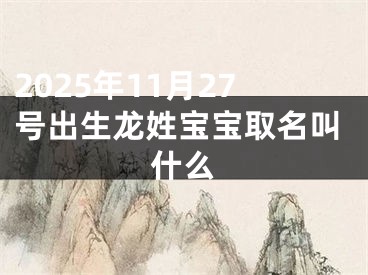 2025年11月27号出生龙姓宝宝取名叫什么