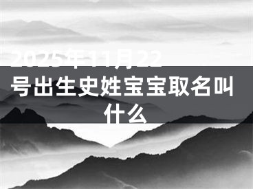 2025年11月22号出生史姓宝宝取名叫什么