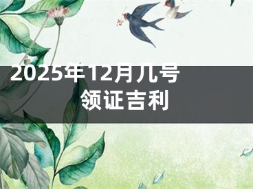 2025年12月几号领证吉利