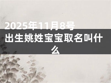 2025年11月8号出生姚姓宝宝取名叫什么