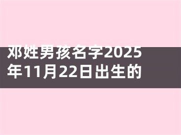 邓姓男孩名字2025年11月22日出生的