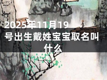 2025年11月19号出生戴姓宝宝取名叫什么
