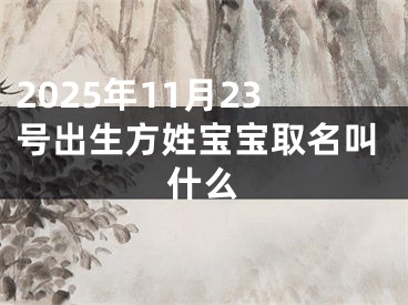 2025年11月23号出生方姓宝宝取名叫什么