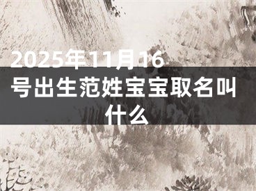 2025年11月16号出生范姓宝宝取名叫什么