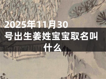 2025年11月30号出生姜姓宝宝取名叫什么