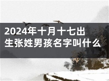 2024年十月十七出生张姓男孩名字叫什么