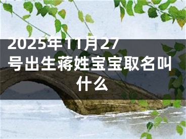 2025年11月27号出生蒋姓宝宝取名叫什么