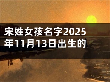 宋姓女孩名字2025年11月13日出生的