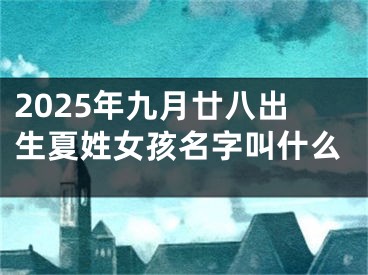 2025年九月廿八出生夏姓女孩名字叫什么