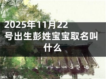 2025年11月22号出生彭姓宝宝取名叫什么