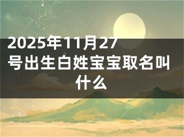 2025年11月27号出生白姓宝宝取名叫什么