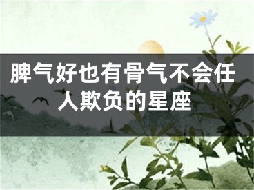 脾气好也有骨气不会任人欺负的星座