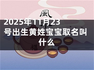 2025年11月23号出生黄姓宝宝取名叫什么