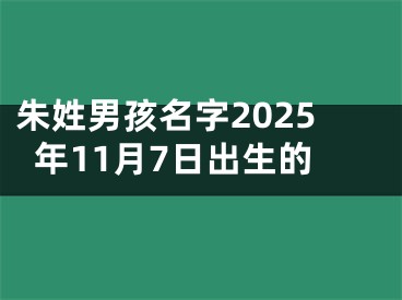 朱姓男孩名字2025年11月7日出生的