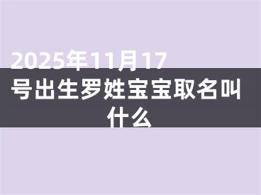 2025年11月17号出生罗姓宝宝取名叫什么