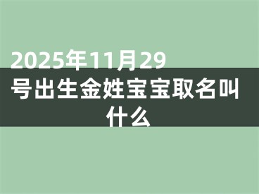 2025年11月29号出生金姓宝宝取名叫什么