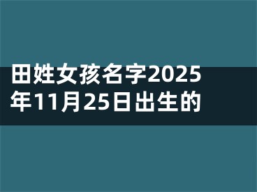 田姓女孩名字2025年11月25日出生的