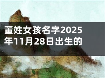 董姓女孩名字2025年11月28日出生的