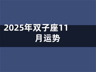 2025年双子座11月运势