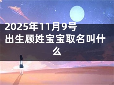 2025年11月9号出生顾姓宝宝取名叫什么