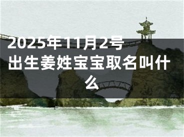 2025年11月2号出生姜姓宝宝取名叫什么