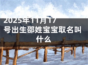2025年11月17号出生邵姓宝宝取名叫什么