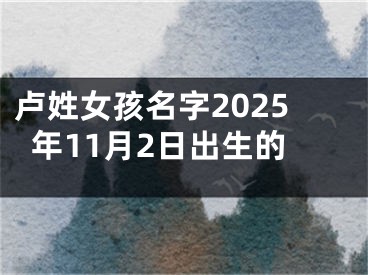 卢姓女孩名字2025年11月2日出生的