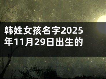 韩姓女孩名字2025年11月29日出生的