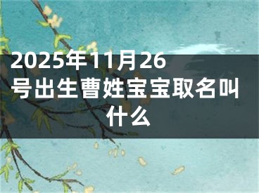 2025年11月26号出生曹姓宝宝取名叫什么