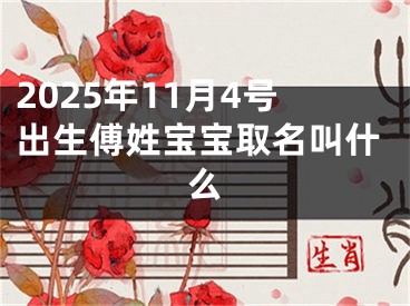 2025年11月4号出生傅姓宝宝取名叫什么