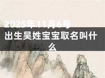 2025年11月6号出生吴姓宝宝取名叫什么