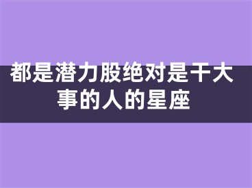 都是潜力股绝对是干大事的人的星座