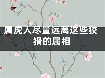 属虎人尽量远离这些狡猾的属相