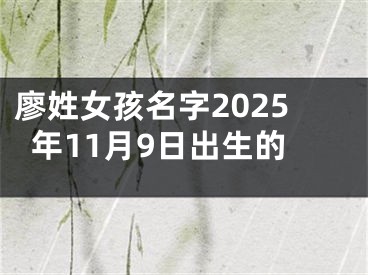 廖姓女孩名字2025年11月9日出生的
