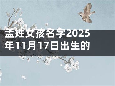 孟姓女孩名字2025年11月17日出生的