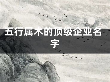 五行属木的顶级企业名字