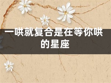 一哄就复合是在等你哄的星座