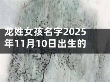龙姓女孩名字2025年11月10日出生的