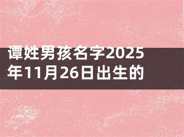 谭姓男孩名字2025年11月26日出生的