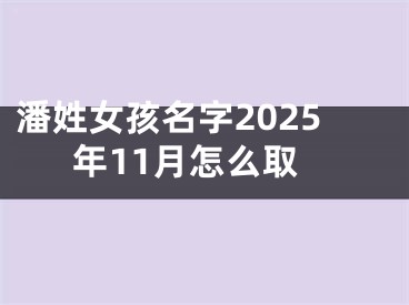 潘姓女孩名字2025年11月怎么取