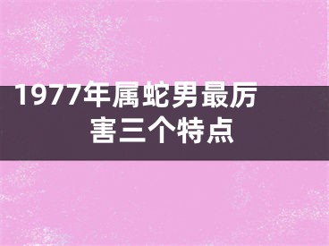 1977年属蛇男最厉害三个特点
