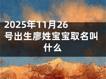 2025年11月26号出生廖姓宝宝取名叫什么