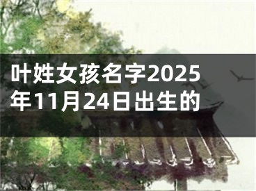 叶姓女孩名字2025年11月24日出生的