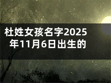 杜姓女孩名字2025年11月6日出生的