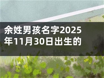 余姓男孩名字2025年11月30日出生的